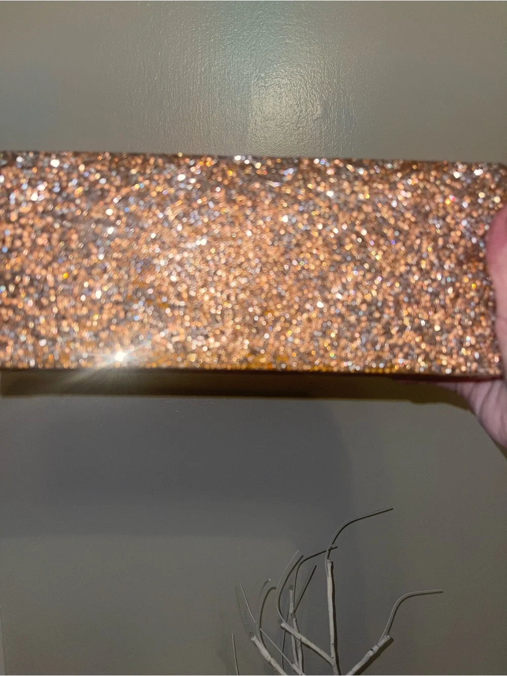 Glitter Clutch Wallet in Rose Gold
